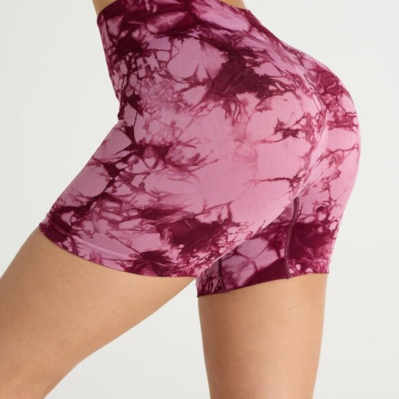 Intensify Women's Purple High-Waist Seamless Workout Shorts for Yoga, Running, G - Picture 3 of 7